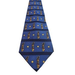 Tommy Hilfiger Golf Tie Silk Golf Bag Star Print Necktie Blue